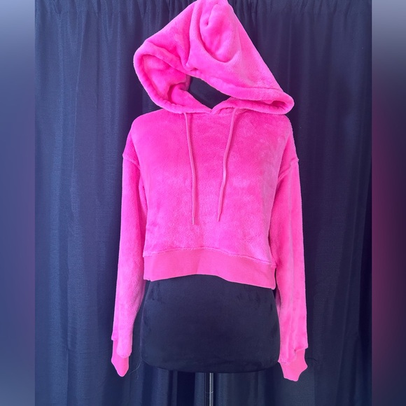 URBAN OUTFITTERS Pink Oversized Soft Fuzzy Loungewear Sweatshirt Small s4 - Picture 5 of 8